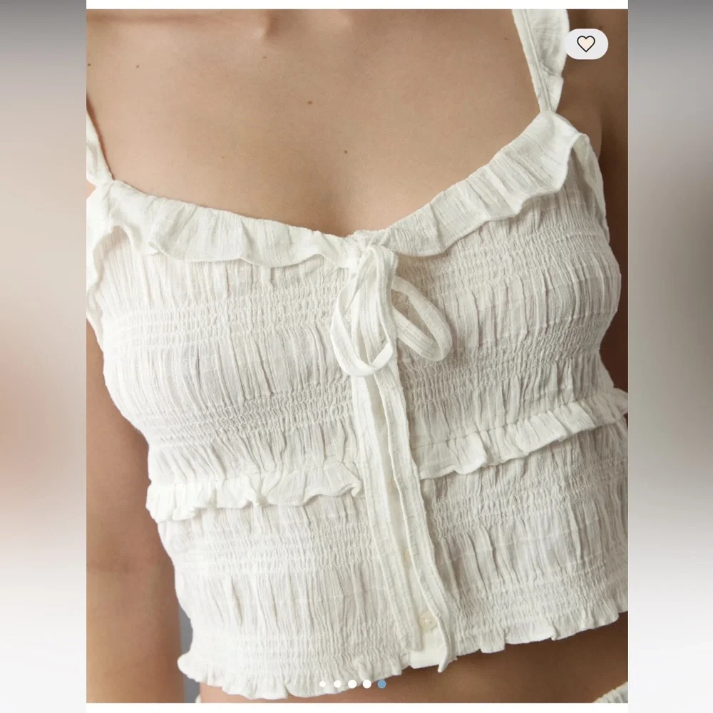 Aerie Eagle Smocked Ruffle Tank Top Size XS!  In original AE packaging! - Picture 6 of 7